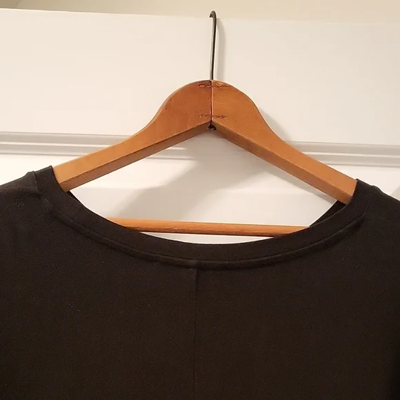 Joan Vass Black Tie Front Relaxed Blouse - Picture 5 of 6